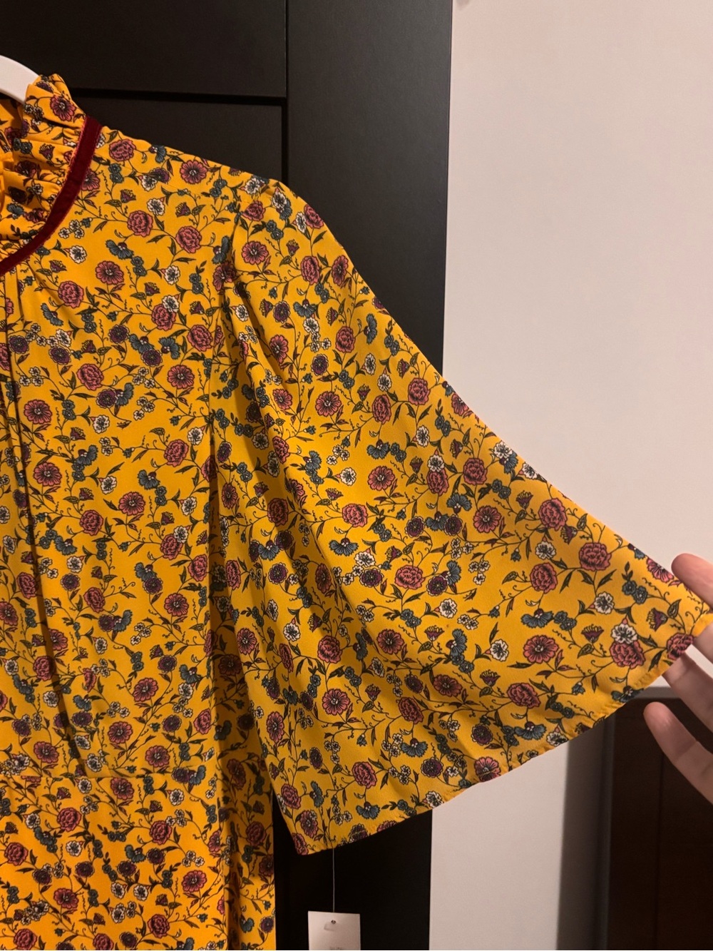 NWT Donna Morgan Flax Rose Yellow Floral Dress size 10 - Picture 4 of 10